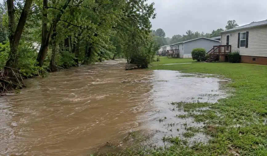 Crowders Creek running high after heavy rain in Gaston County